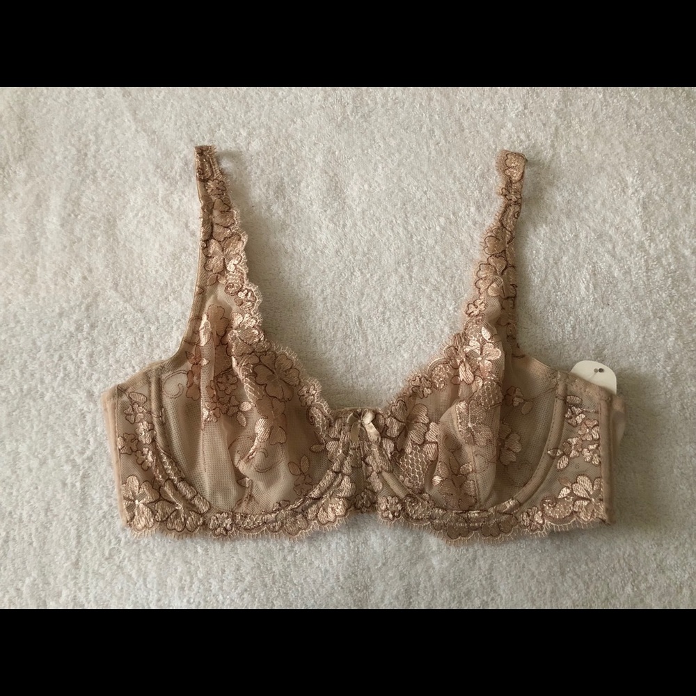 Lace embroidered bra